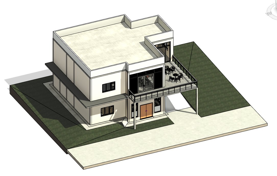 2-Storey Residential BIM Model — 3D Overview, Autodesk Revit LOD 350