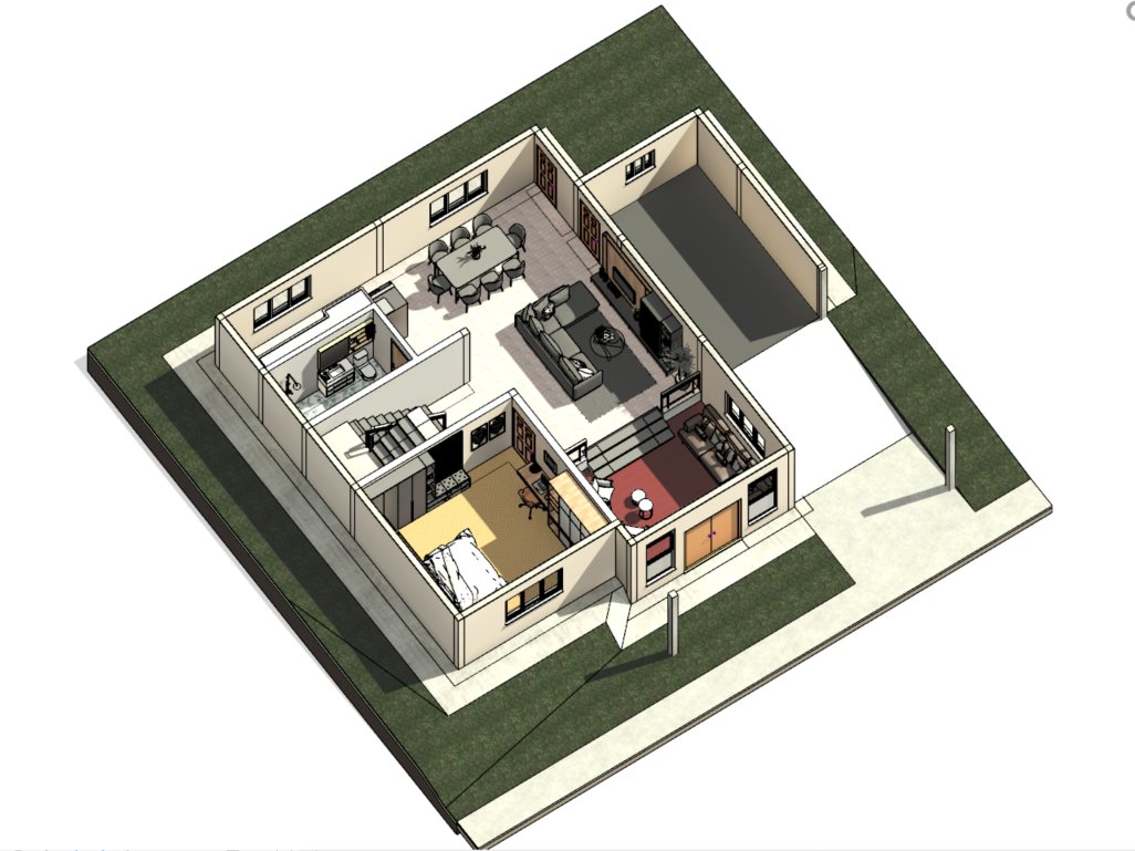 2-Storey Residential BIM Model — Ground Floor Plan, Autodesk Revit