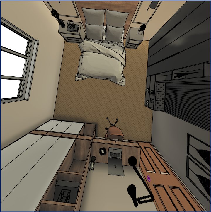 2-Storey Residential BIM Model — Interior Room View, Autodesk Revit